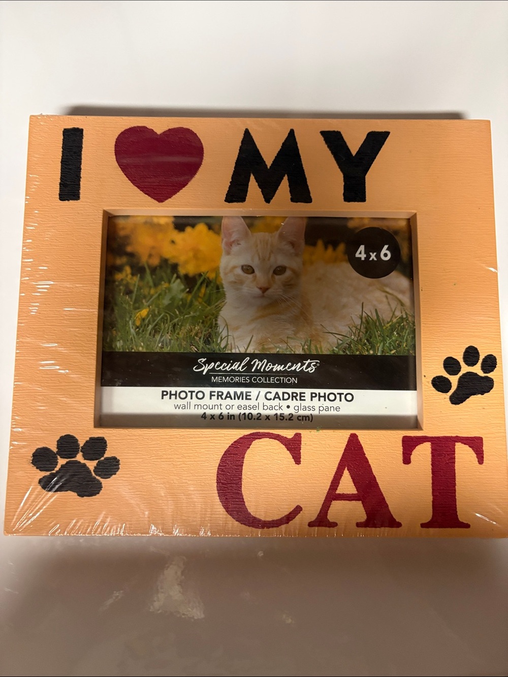 Special Moments Peach 'I ♥ My CAT' Cat Photo Frame